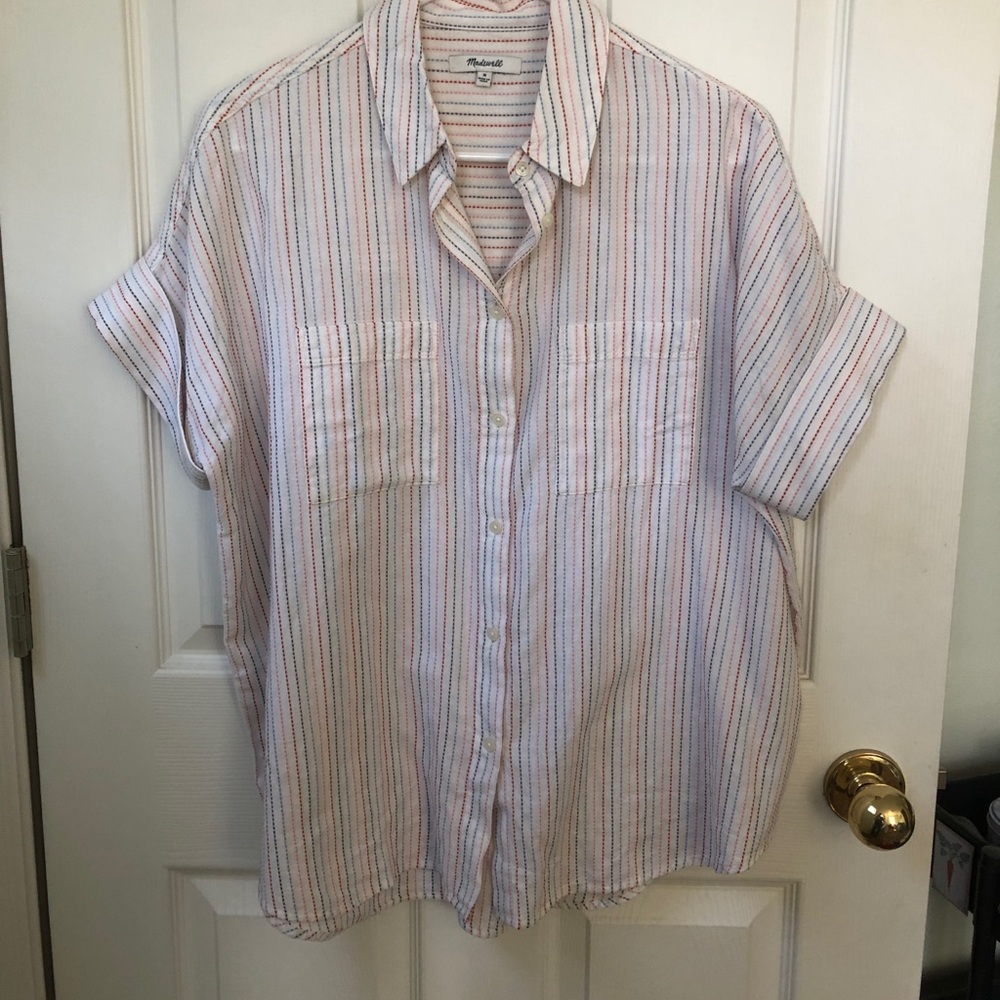 Madewell Rainbow Striped Button Up